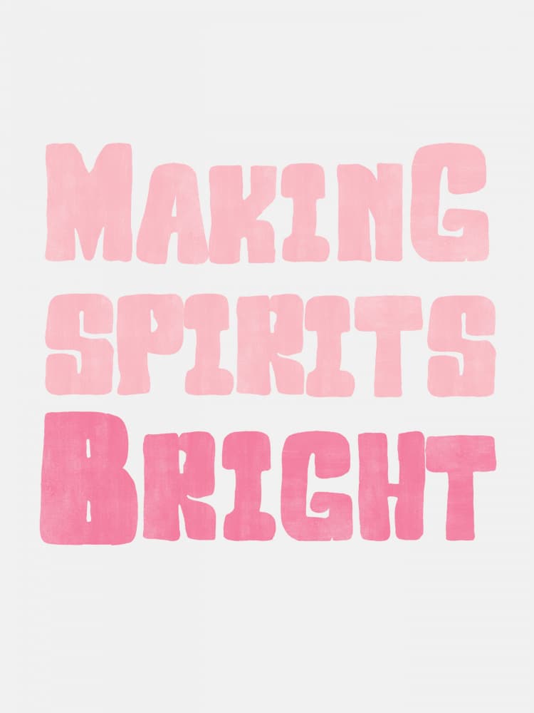 Pink Making Spirits Bright by Jolly and Dash — canvas wall art