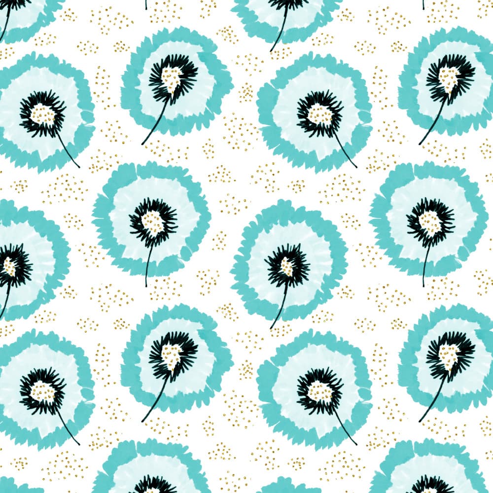 Cheerful Teal Blossoms by Michele Channell — canvas wall art