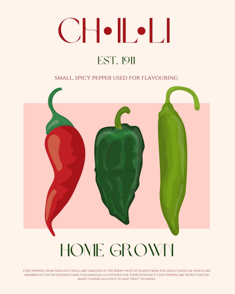 Homegrown Chili Trio by Nazma Khokhar — canvas wall art
