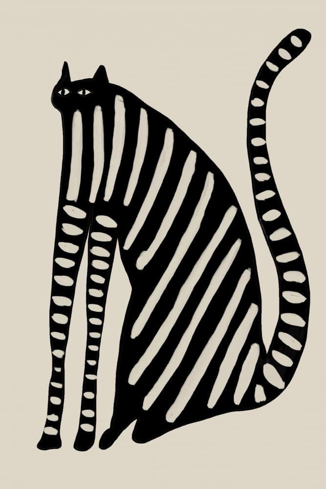 Striped Black Cat by The Art Concept — canvas wall art