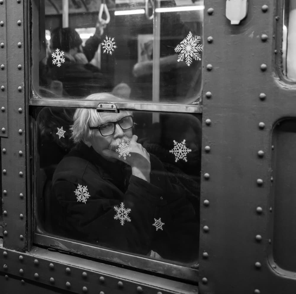 Pensive Subway Snowflake by Tong Zhang — canvas wall art