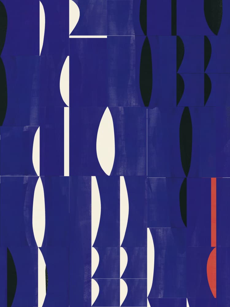 Geometric Blue Rhythm by Little Dean — canvas wall art