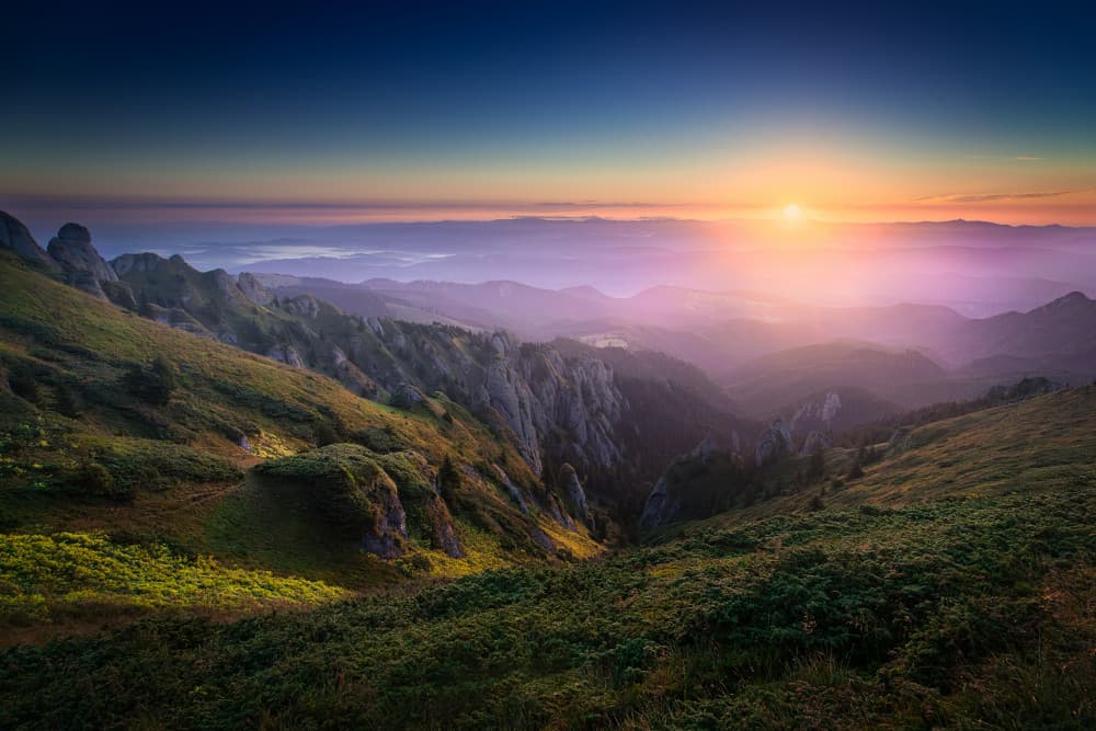 Colorful Mountain Sunrise by Vlad Paulet — canvas wall art