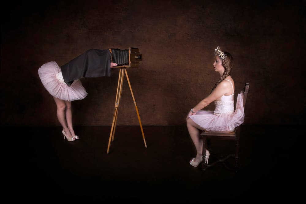 Ballerina Photographer Studio by Carola Kayen-Mouthaan — canvas wall art