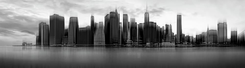 Manhattan Long Exposure by Wim Schuurmans — canvas wall art