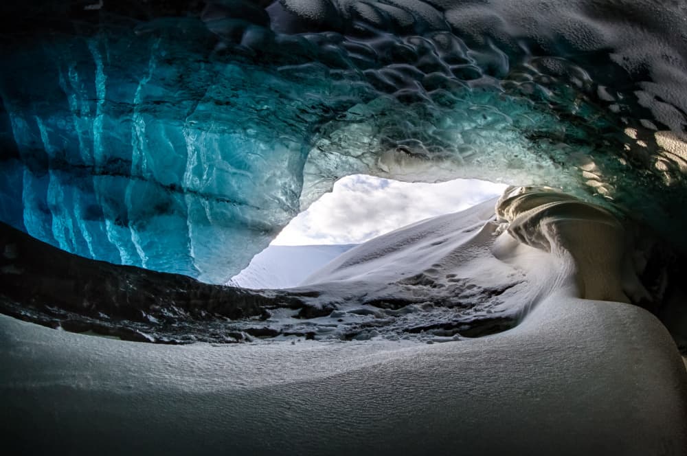 Blue Ice Cave Entrance by Markus Herbord — canvas wall art
