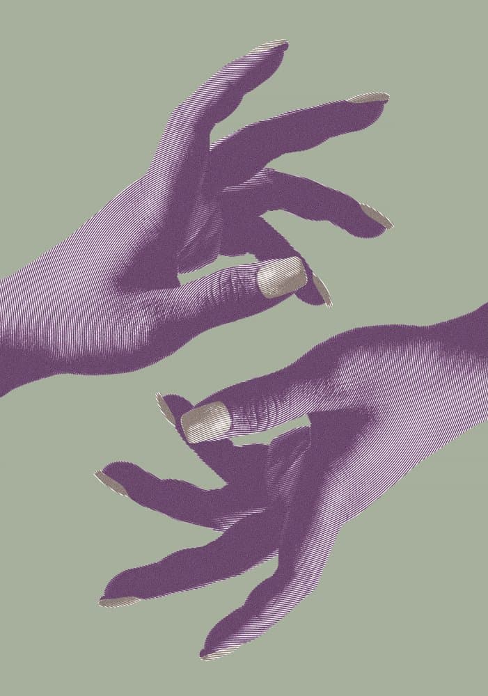 Elegant Purple Hands by Pictufy Studio III — canvas wall art