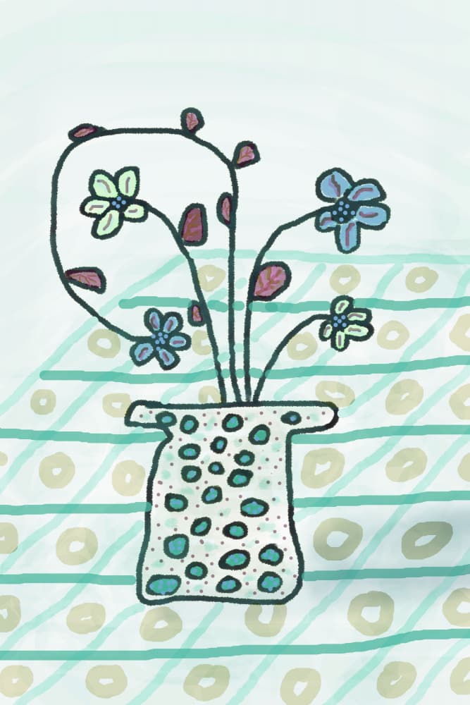 Whimsical Floral Vase by Christina Sillen — canvas wall art
