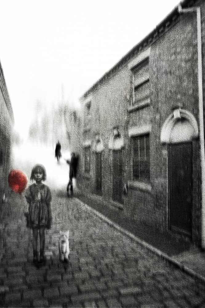 Little Girl Red Balloon by Amer Jassim — canvas wall art