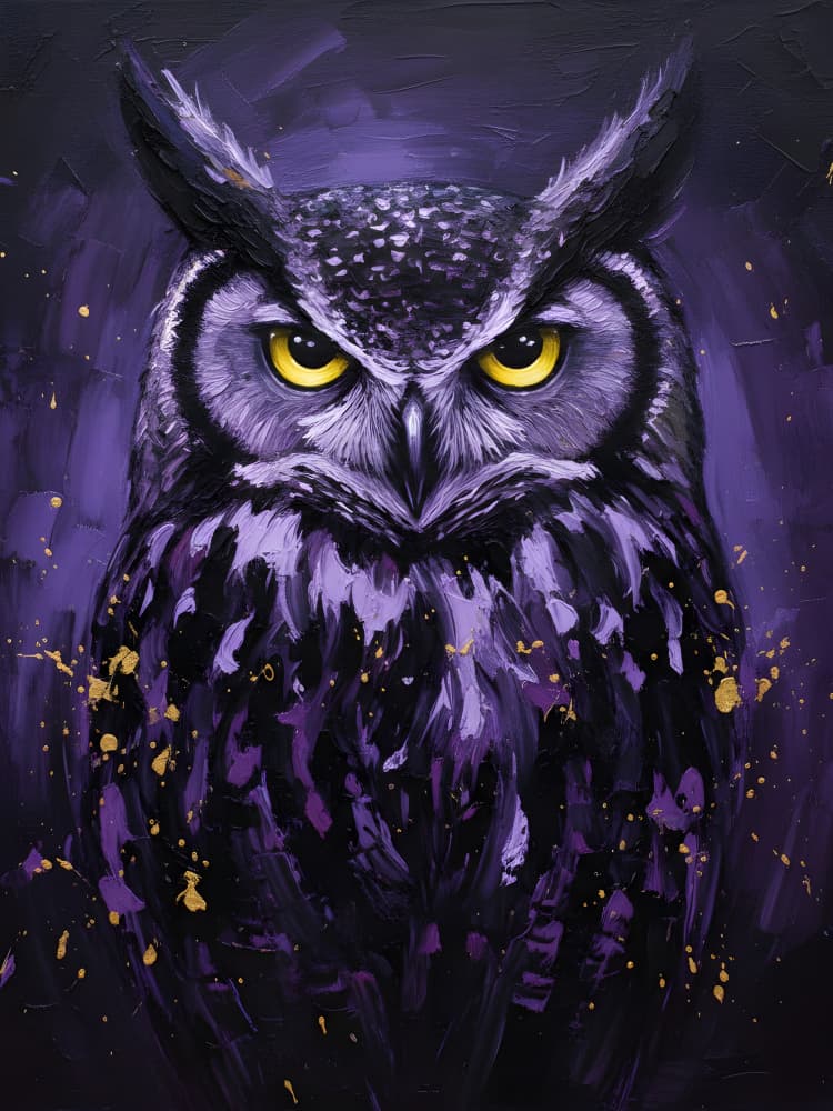 Majestic Purple Owl by HUGO — canvas wall art