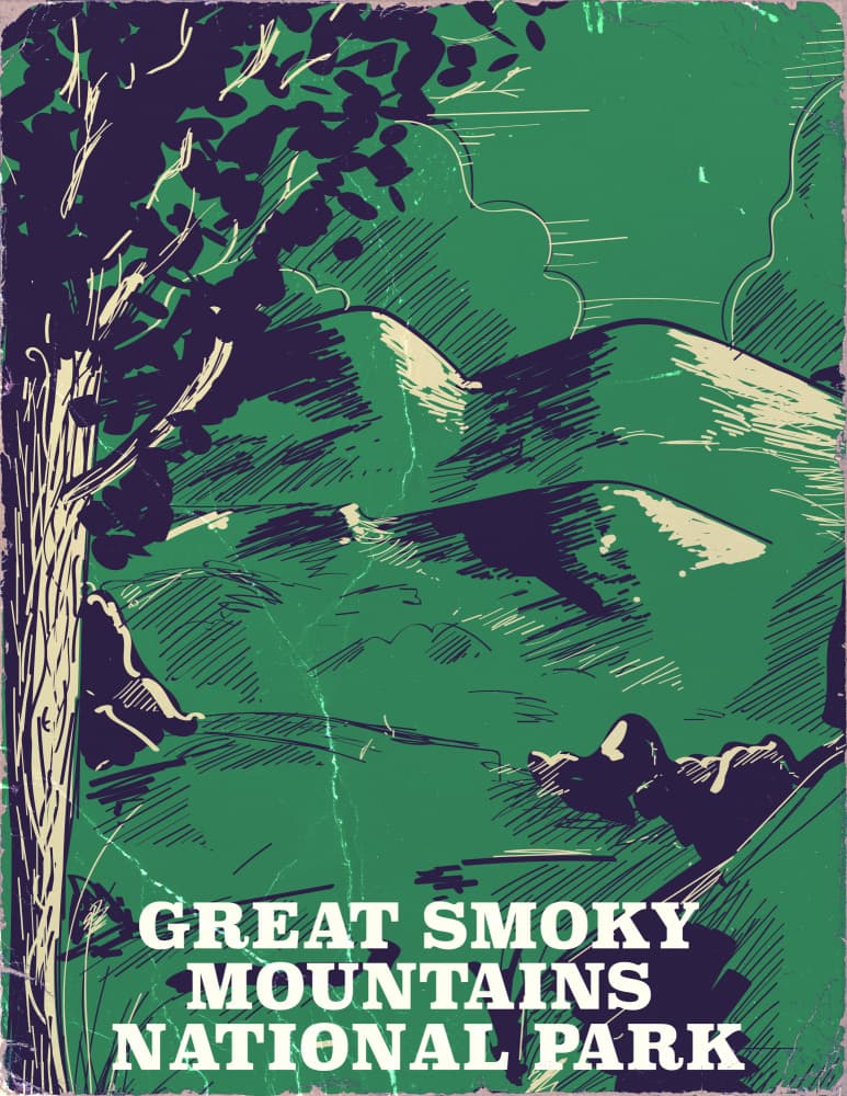 Vintage Smoky Mountains View by Nicholas — canvas wall art