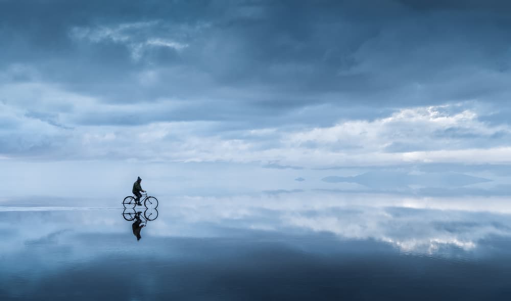 Solitary Ride Reflection by Alexandr Kukrinov — canvas wall art