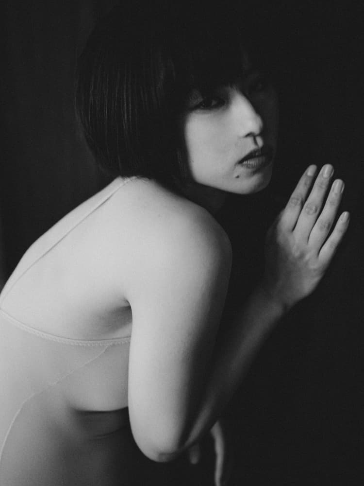 Woman's Quiet Gaze by Kurosaki Sangan — canvas wall art