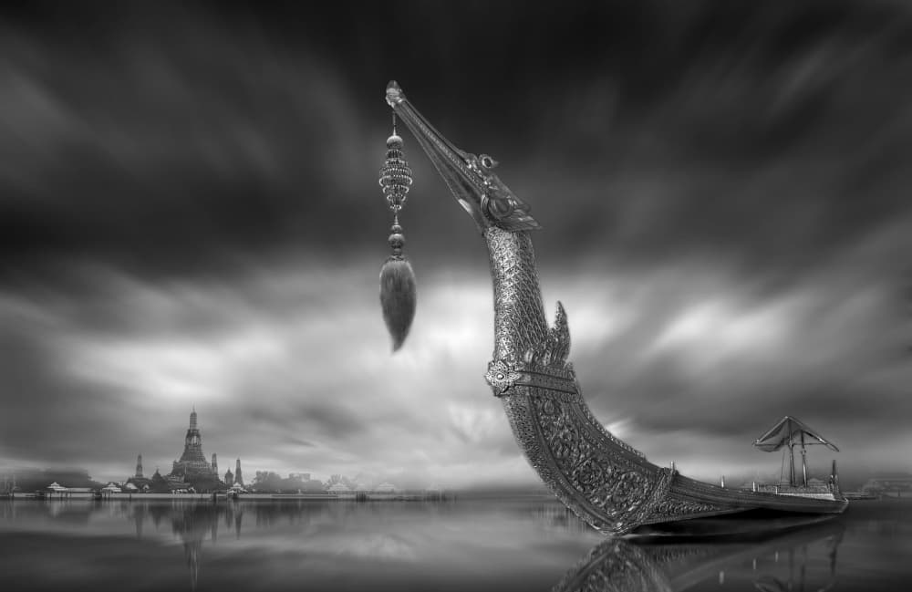 Thai Royal Barge Temple by boonlertro — canvas wall art