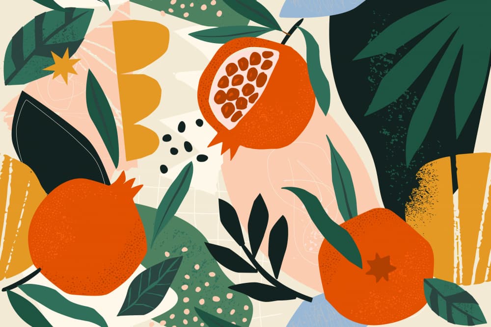 Vibrant Pomegranate Harvest by Angelina Bambina — canvas wall art