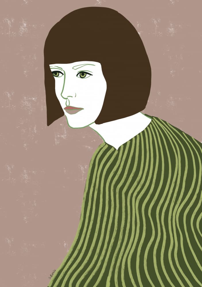 Pensive Woman With Bob by Sharyn Bursic — canvas wall art