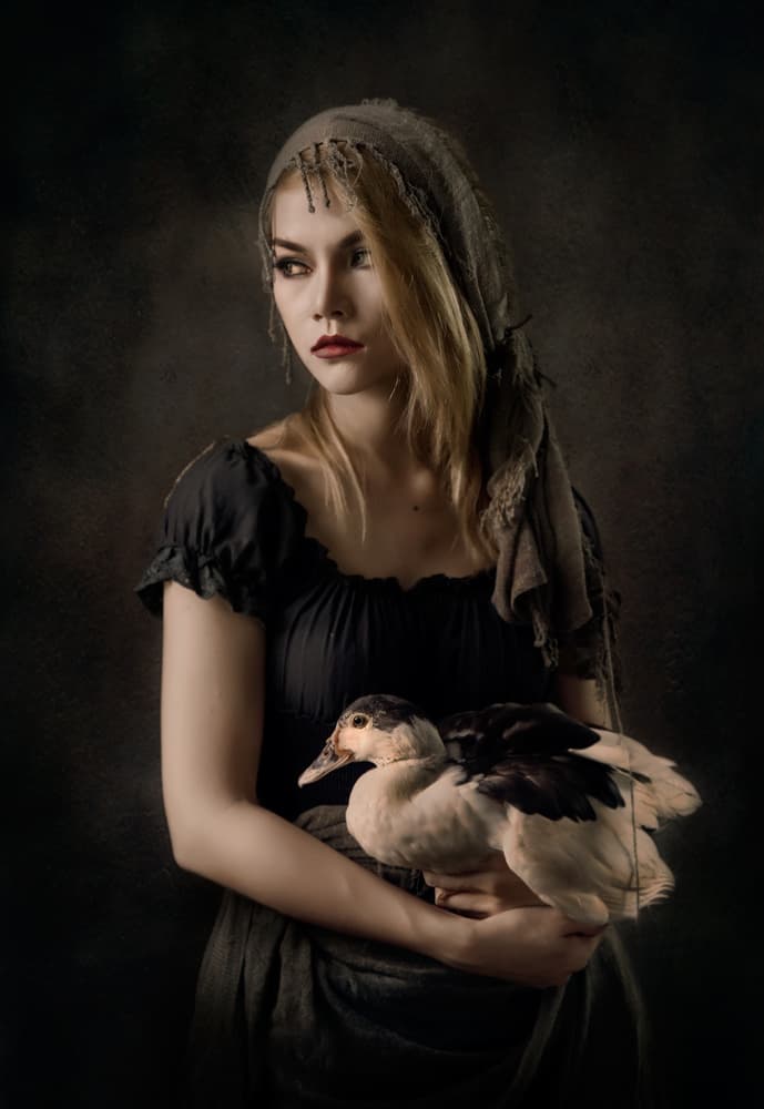 Peasant Woman With Duck by Sebastian Kisworo — canvas wall art
