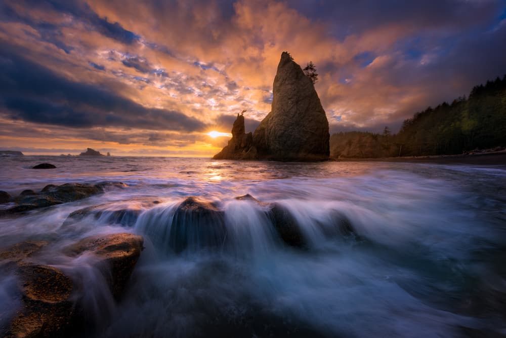 Majestic Sea Stack Sunset by Chris Moore — canvas wall art