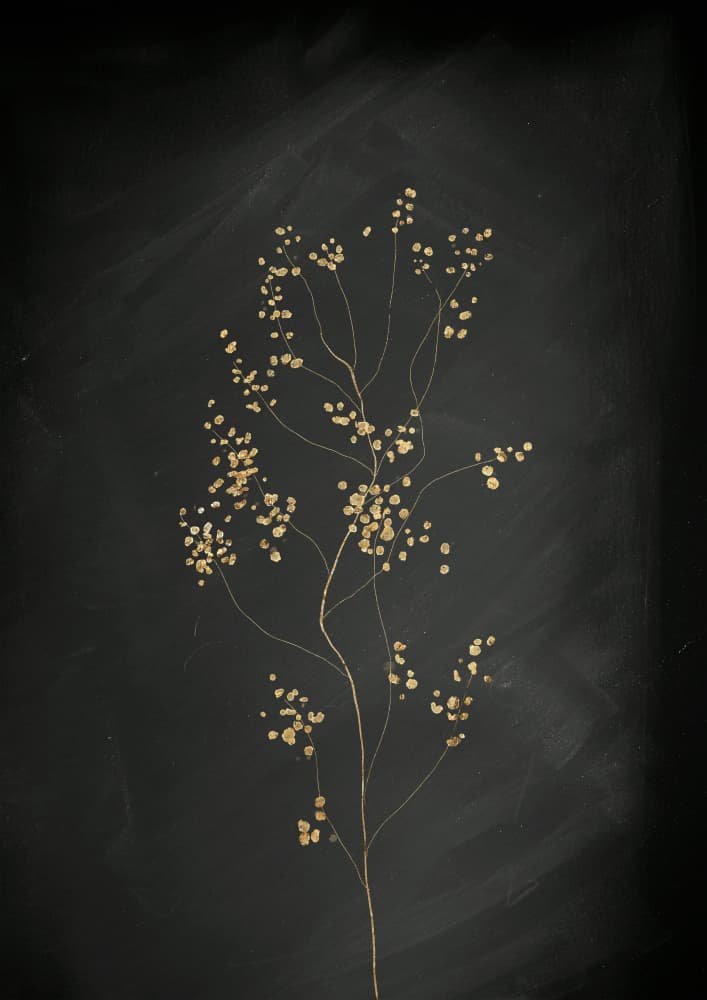 Elegant Golden Plant by Aureous — canvas wall art