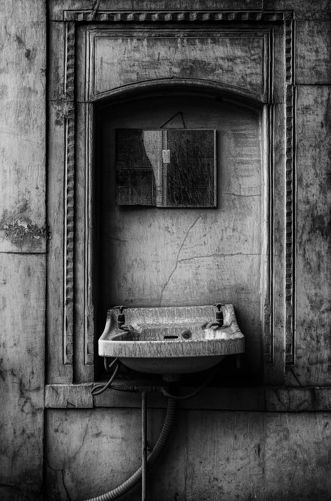 Gritty Old Sink by Jalili — canvas wall art