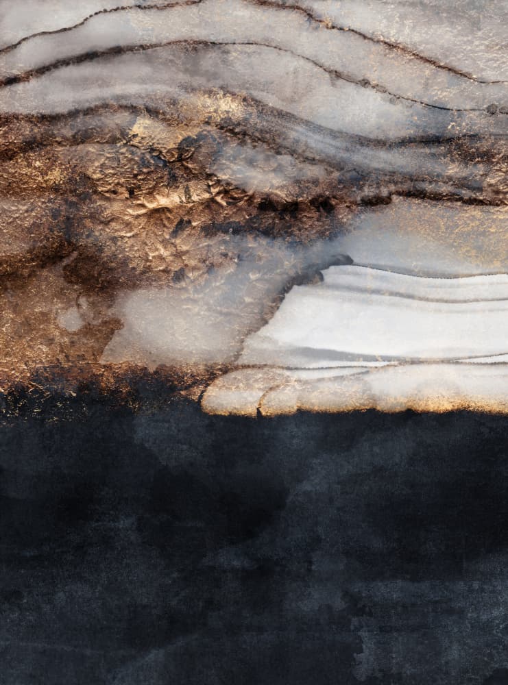 Golden Fluid Abstract by Elisabeth Fredriksson — canvas wall art