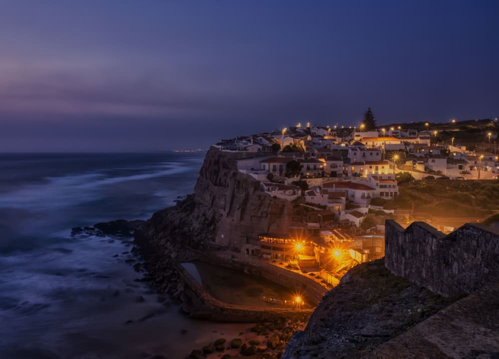 Coastal Town Twilight Glow by Yi Pan — canvas wall art
