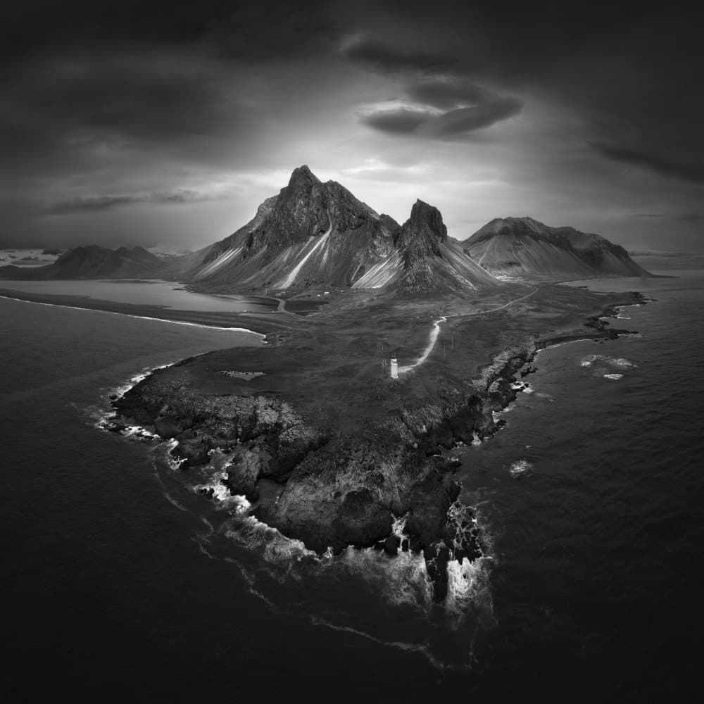 Dramatic Coastal Mountains by Aidong Ning — canvas wall art