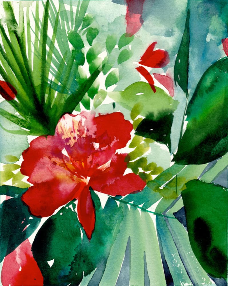 Vibrant Tropical Bloom by Christine Lindstrom — canvas wall art