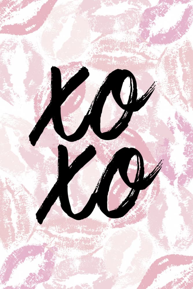 Pink Kisses XOXO by Martina — canvas wall art