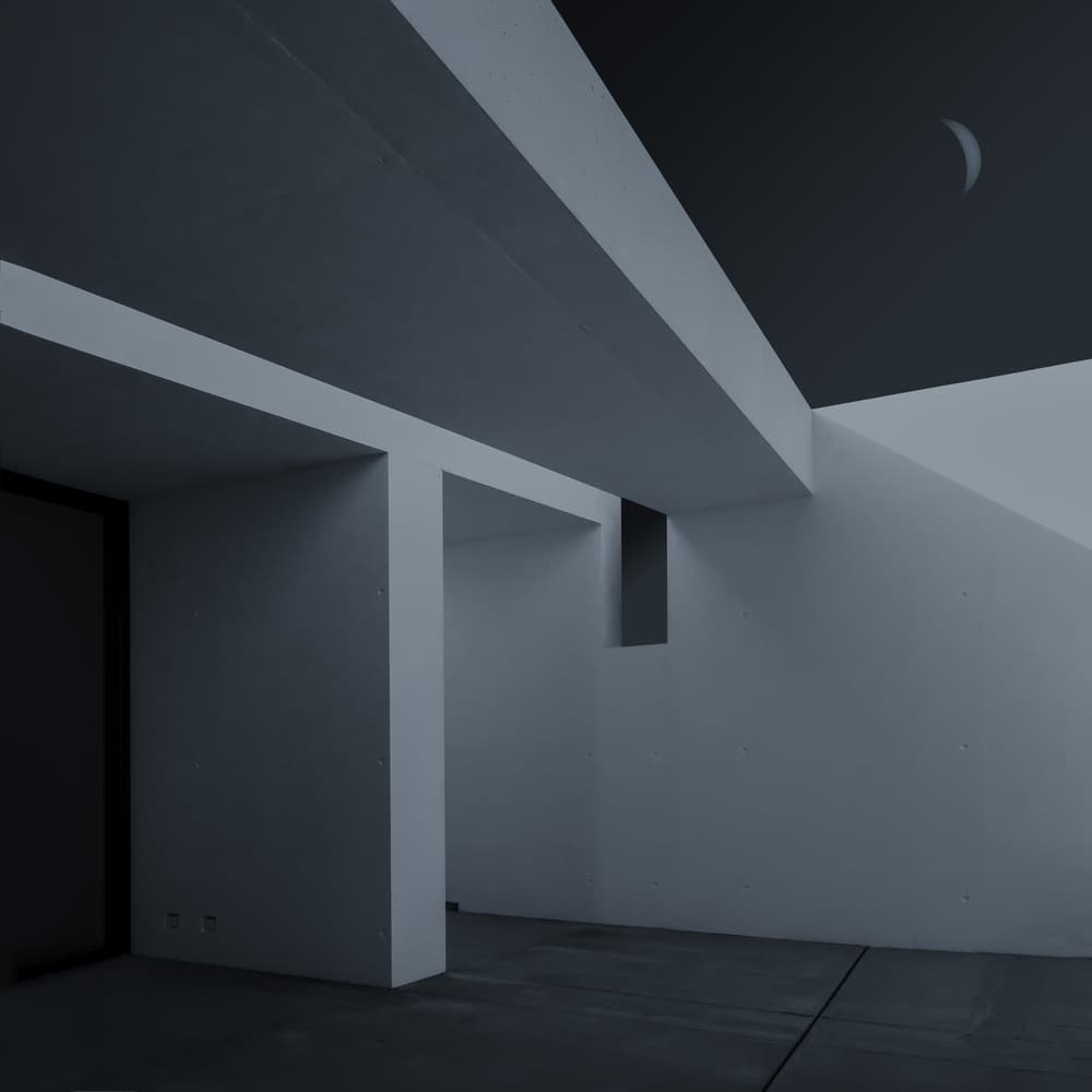 Modern Architectural Moon by Luc Vangindertael (laGrange) — canvas wall art