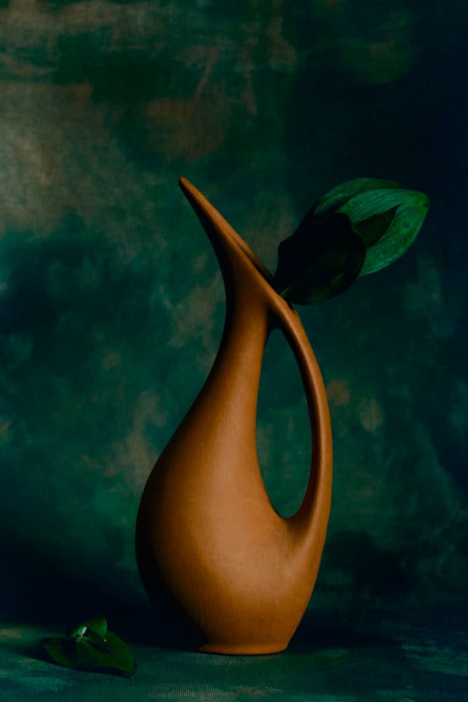 Sculptural Vase Dark Green by Cicek Kiral — canvas wall art