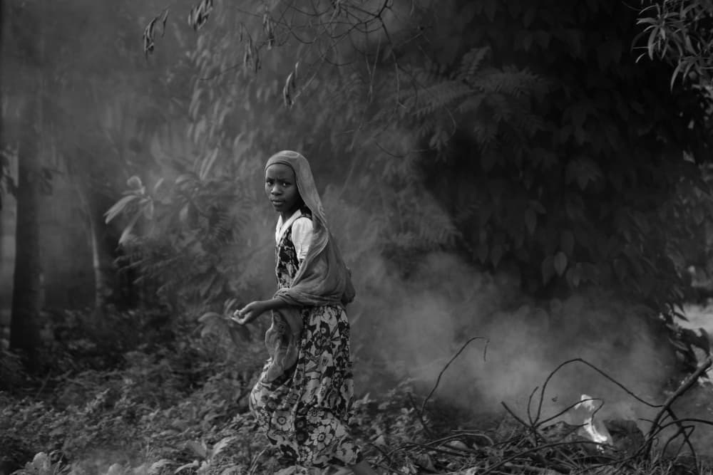 Girl in Smoky Woods by Jani Novak — canvas wall art