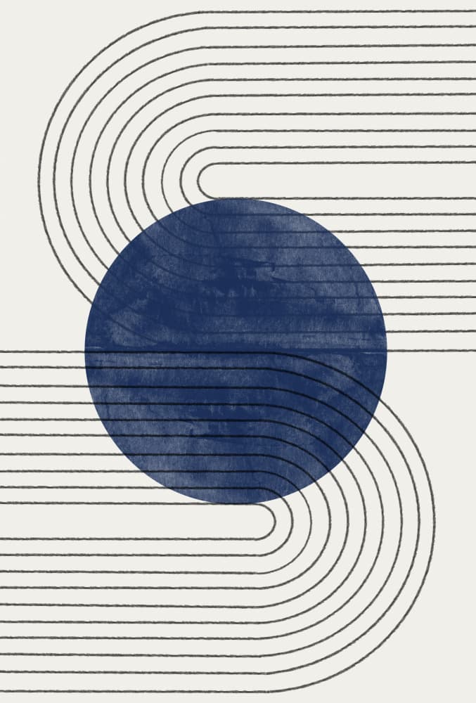 Blue Eclipse Lines by THE MIUUS STUDIO — canvas wall art