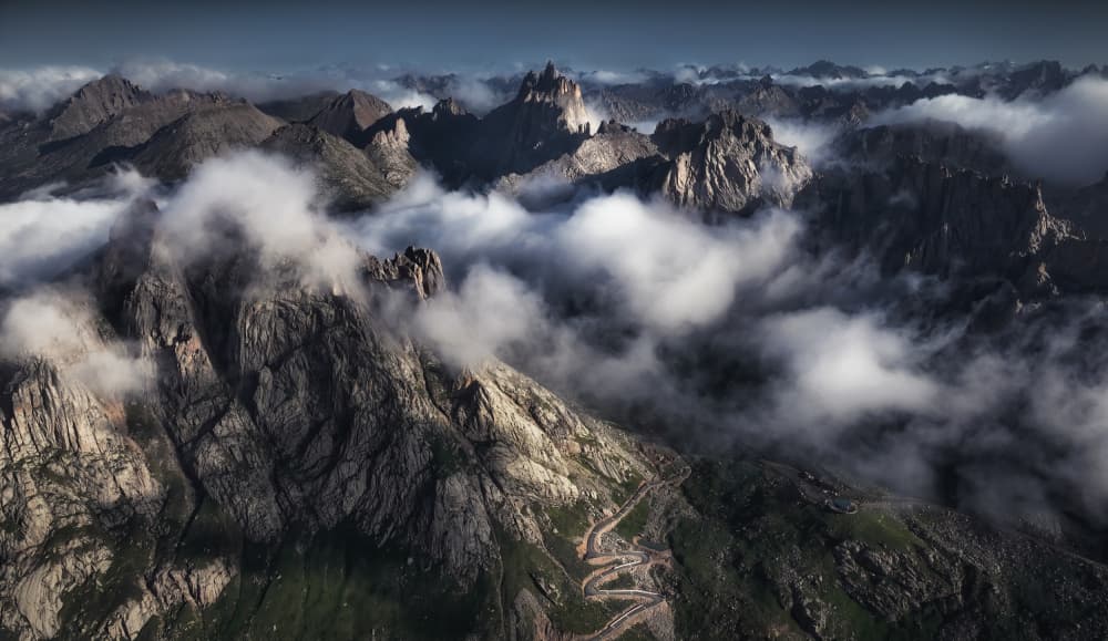 Cloudy Mountain Road by Yuan Cui — canvas wall art