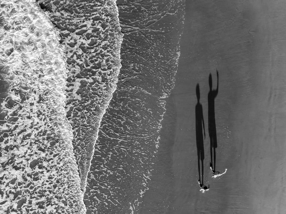 Waving Shadows Beach Walk by Ivano Cheli — canvas wall art