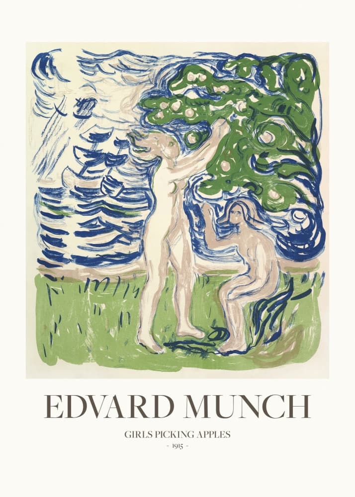 Girls Picking Apples by Edvard Munch — canvas wall art