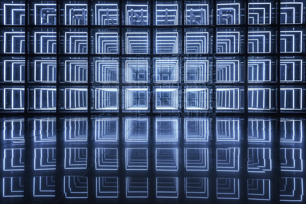Geometric Blue Infinity by Mei Xu — canvas wall art