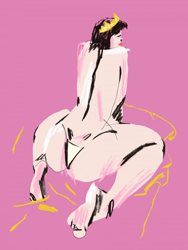 Female Nude Back View Pink by Francesco Gulina — canvas wall art