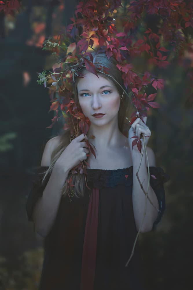 Ethereal Autumn Woman by Ewa Cwikla — canvas wall art