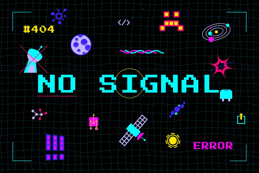 Retro Pixel No Signal by Marika Barsrsind — canvas wall art