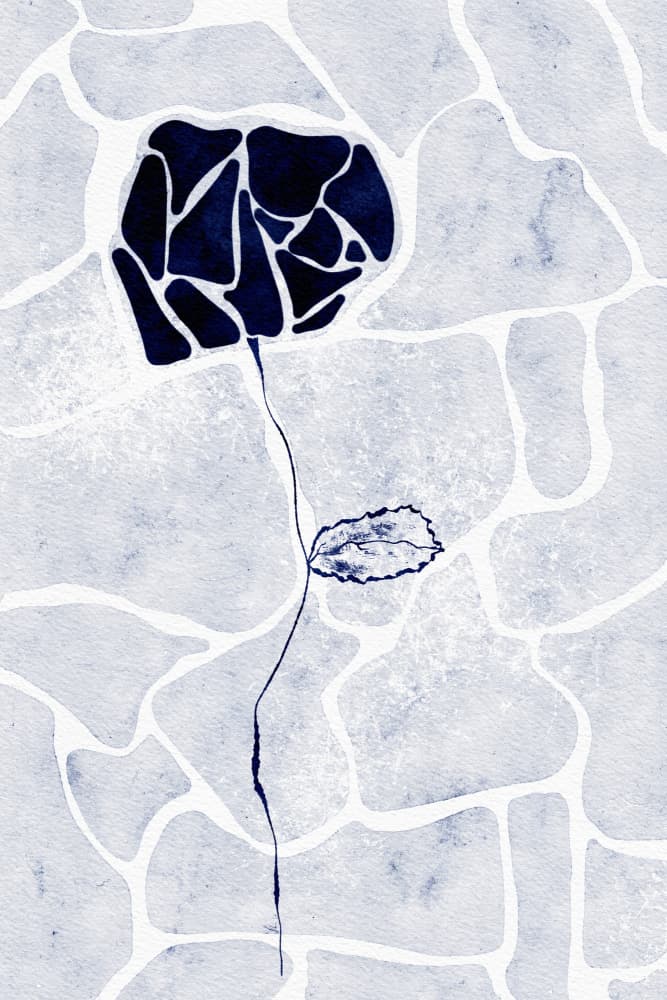 Abstract Blue Rose by Ankie Kooi — canvas wall art