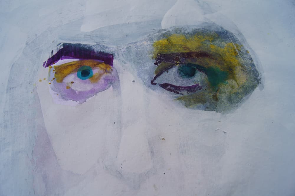Expressive Abstract Face by Doris Schmitz — canvas wall art