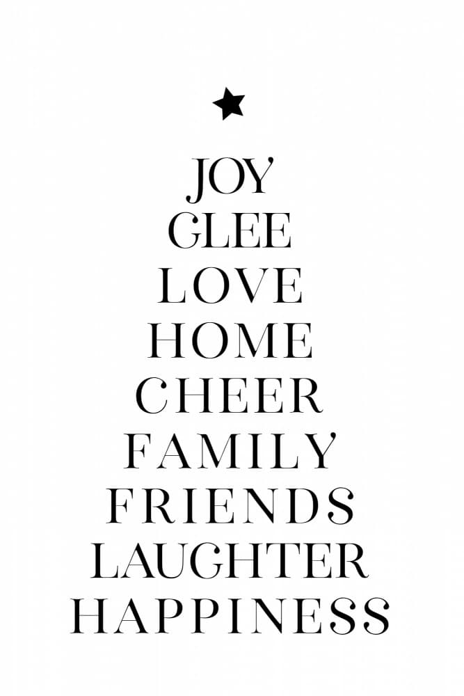 Christmas Joy Words Tree by Rosana Laiz Blursbyai — canvas wall art