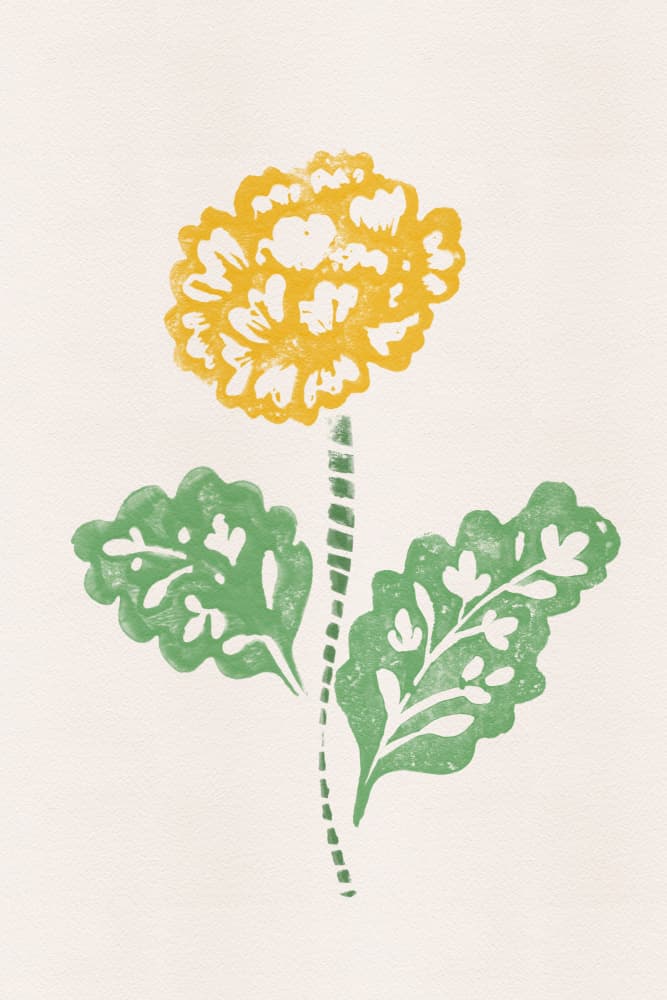 Yellow Folk Flower by Melissa McKeagney — canvas wall art