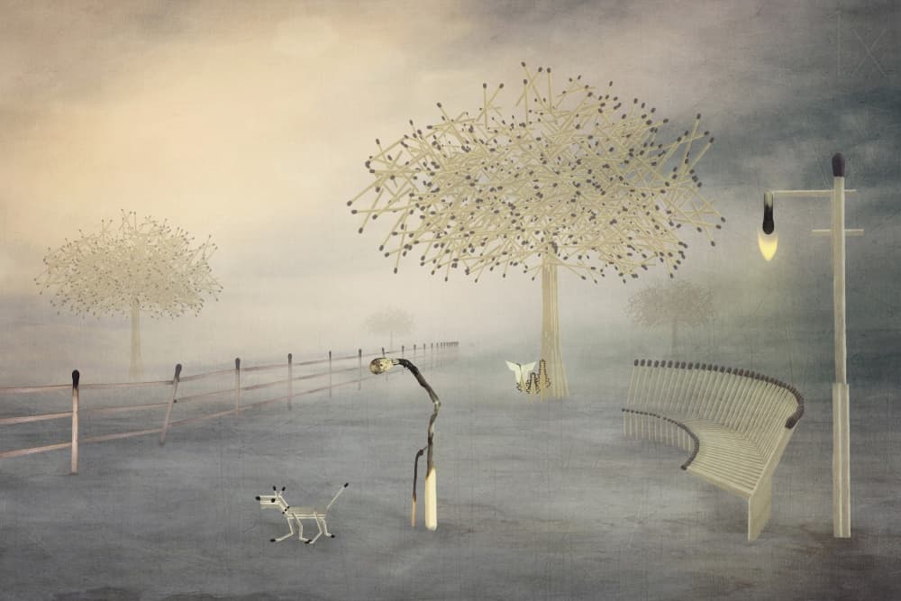 Dreamy Matchstick Park by Baden Bowen — canvas wall art