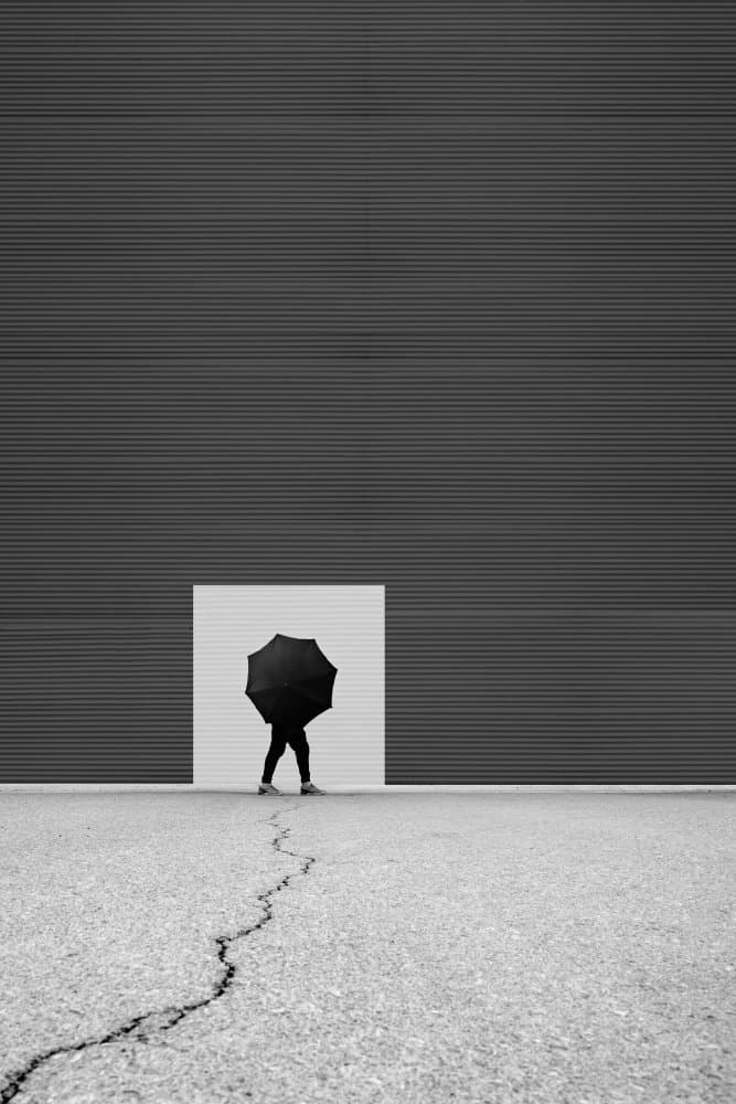 Solitary Figure Umbrella by Mohammad Fotouhi — canvas wall art