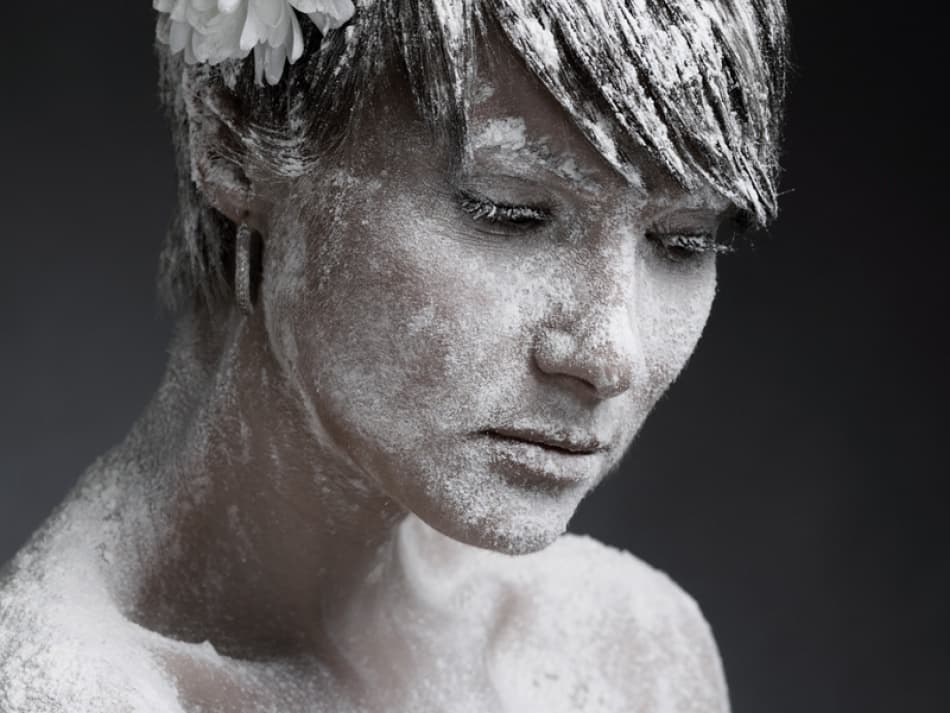 Powdered Woman's Quiet Thought by Photographer — canvas wall art