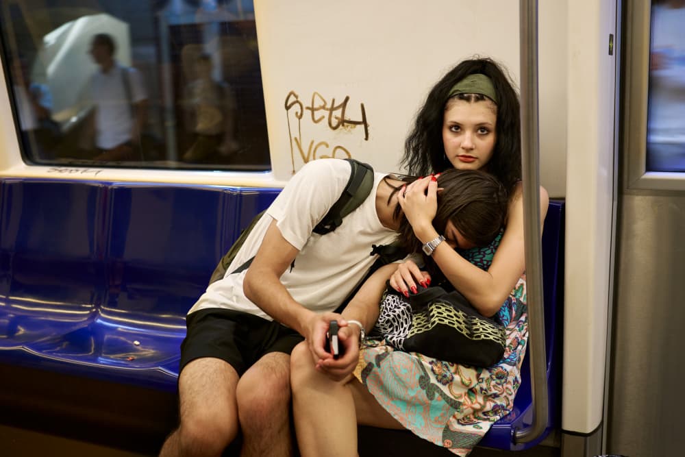 Subway Embrace by Denis Malciu — canvas wall art