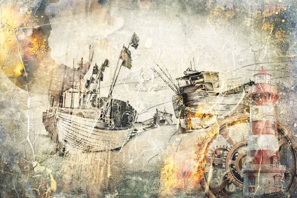 Vintage Nautical Journey by Rafal Kulik — canvas wall art