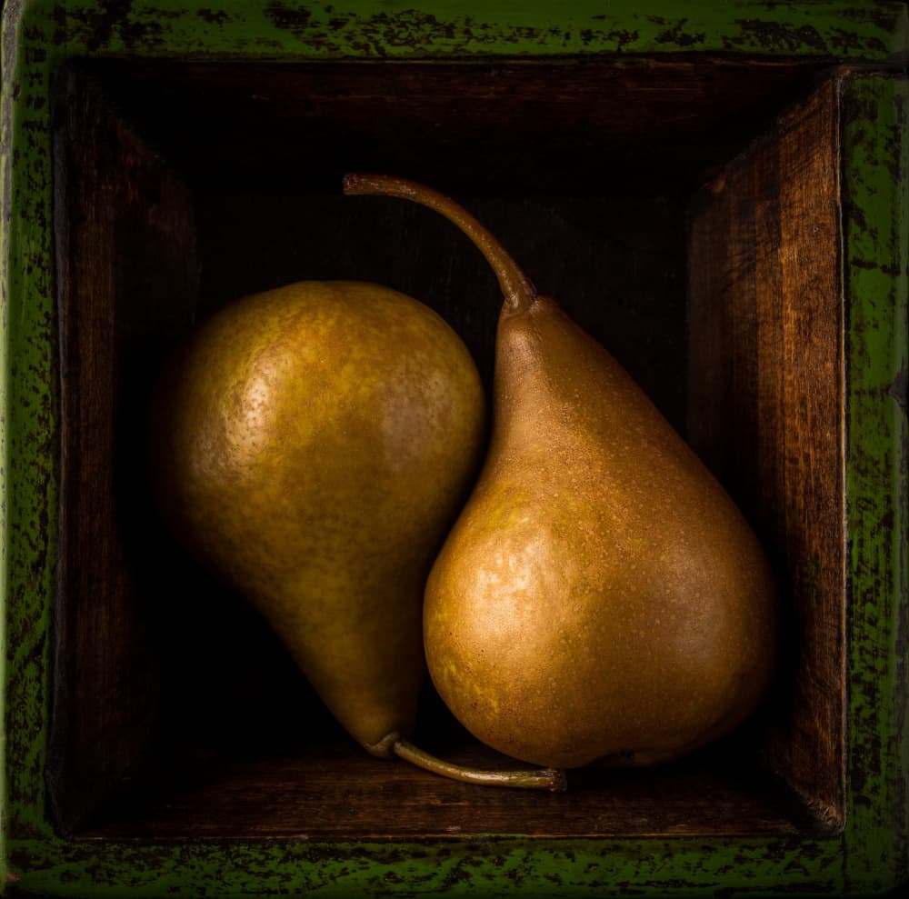 Two Golden Pears by Allan Li wp — canvas wall art